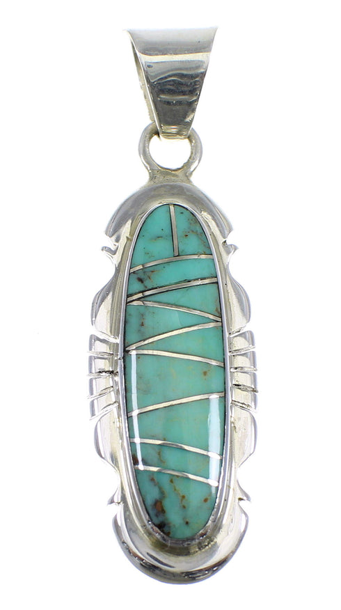 Southwest Turquoise Inlay Silver Pendant YX51561